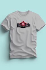 Maki Home Erkek Formula Kırmızı Yarış Arabası Baskılı Gri Tshirt 5 6 7 8 9 10 11 12 13 14 yaş tişört