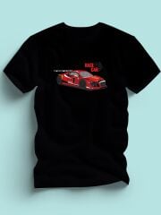 Maki Home Erkek Kırmızı Yarış Arabası Baskılı Siyah Tshirt 5 6 7 8 9 10 11 12 13 14 yaş tişört