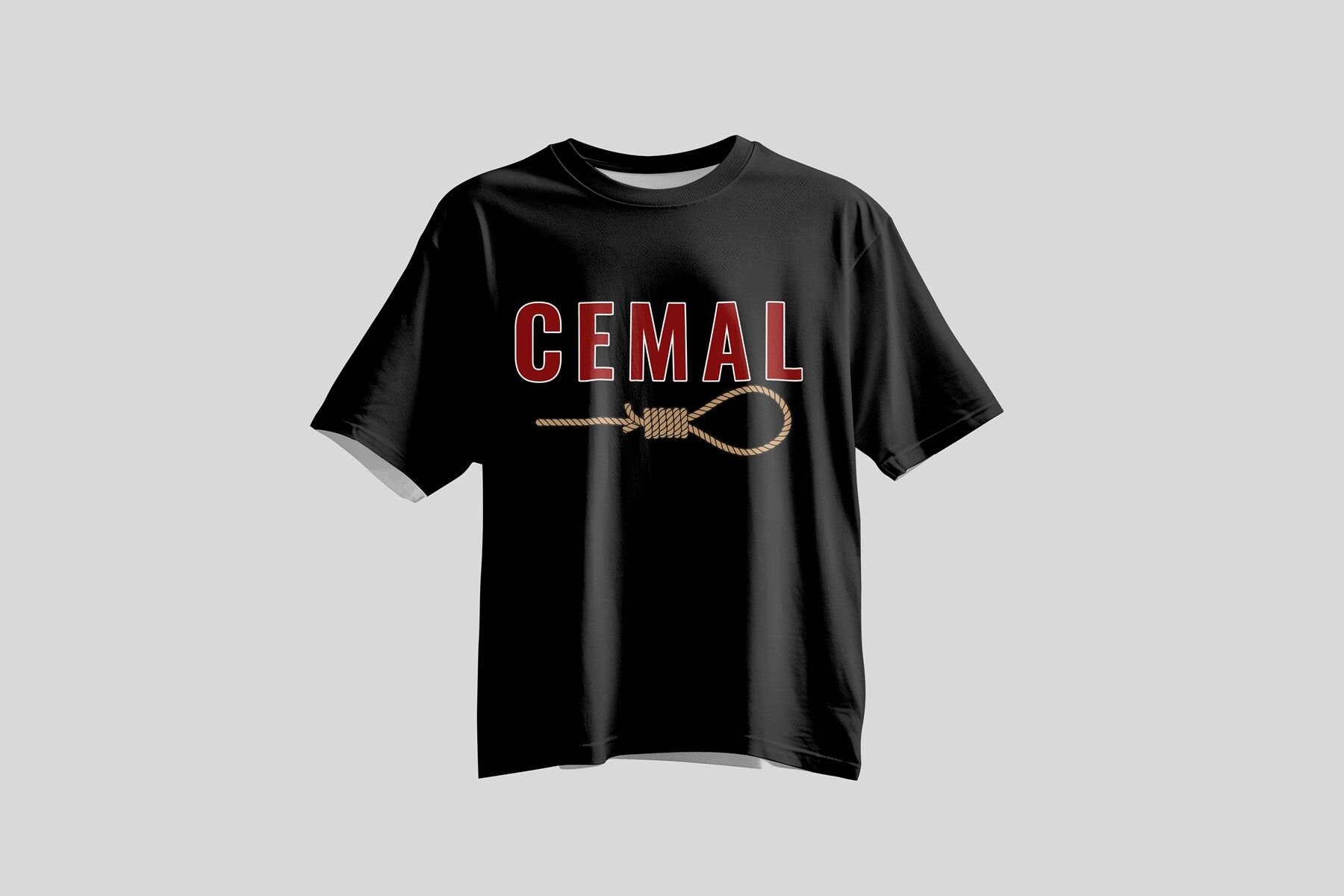 Tolga Turan Özel Seri Unisex Kısa Kollu Cemal Paşa Baskılı Siyah Tshirt