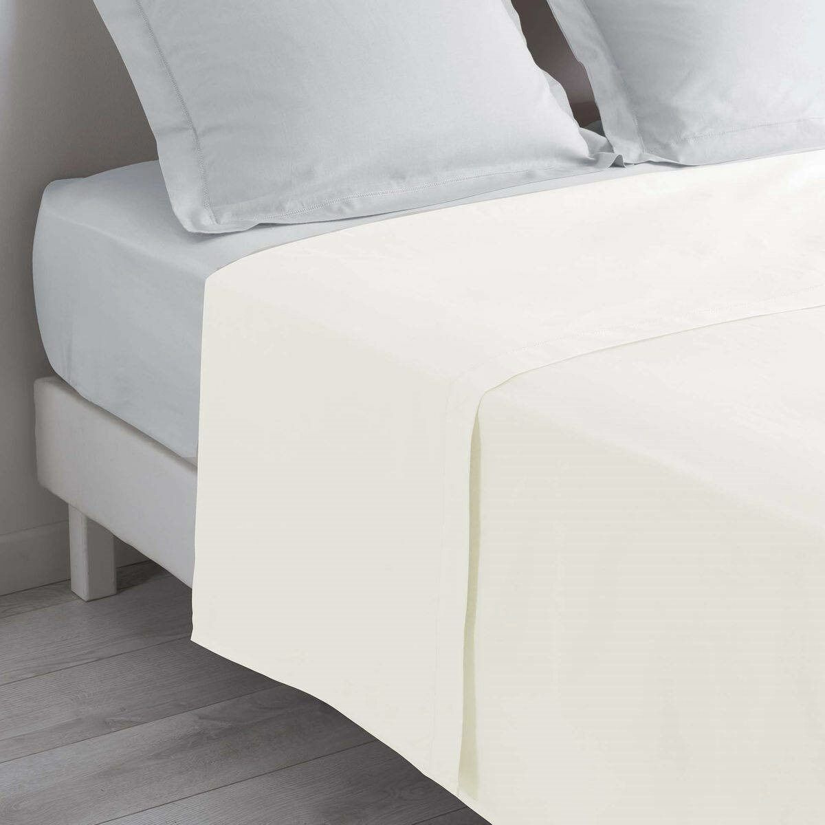 Makiteks %100 Pamuklu Açık Bej 160x240 Tek Kişilik Yataklara Uygun Lastiksiz Düz Çarşaf