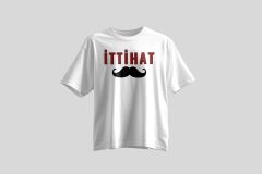Tolga Turan Özel Seri Unisex Kısa Kollu İttihat Baskılı Beyaz Tshirt