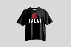 Tolga Turan Özel Seri Unisex Kısa Kollu Talat Pasa Baskılı Siyah Tshirt