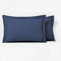 Maki Home %100 Pamuklu Volanlı Süs Dikişli Lacivert 2 Adet 50x70 Yastık Kılıfı