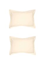 Maki Home %100 Pamuklu Volanlı Süs Dikişli Ekru 2 Adet 50x70 Yastık Kılıfı