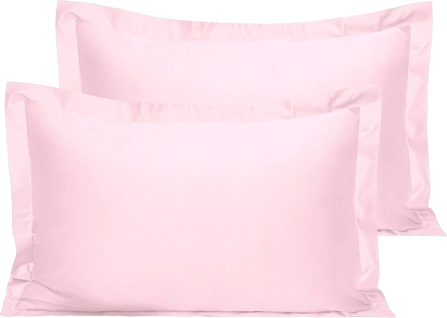 Maki Home %100 Pamuklu Volanlı Süs Dikişli Açık Pembe 2 Adet 50x70 Yastık Kılıfı
