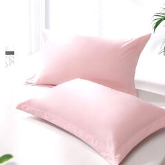 Maki Home %100 Pamuklu Volanlı Süs Dikişli Açık Pembe 2 Adet 50x70 Yastık Kılıfı