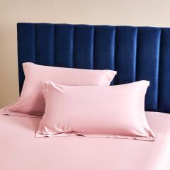 Maki Home %100 Pamuklu Volanlı Süs Dikişli Açık Pembe 2 Adet 50x70 Yastık Kılıfı