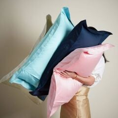 Maki Home %100 Pamuklu Volanlı Süs Dikişli Açık Pembe 2 Adet 50x70 Yastık Kılıfı
