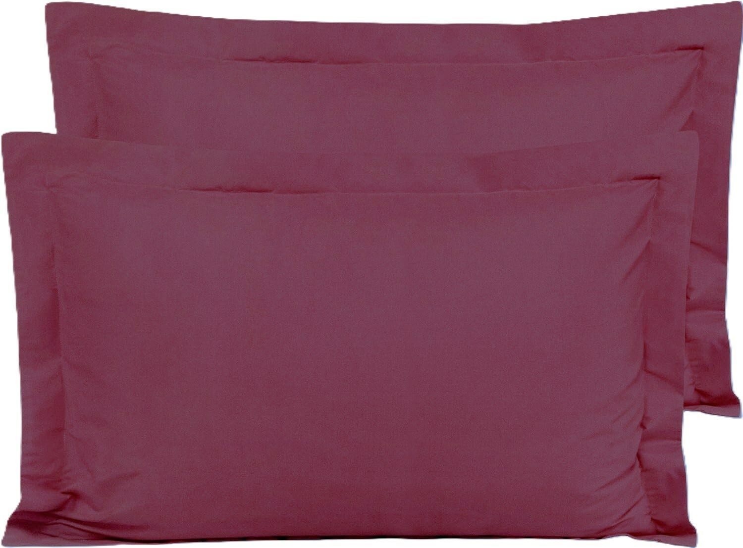 Maki Home %100 Pamuklu Volanlı Süs Dikişli Koyu Lila 2 Adet 50x70 Yastık Kılıfı