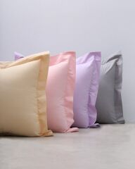 Maki Home %100 Pamuklu Volanlı Süs Dikişli Lila 2 Adet 50x70 Yastık Kılıfı
