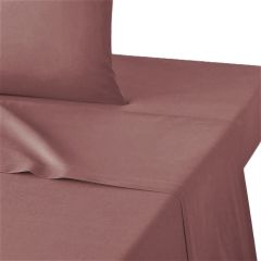 Maki Home Yüzde Yüz Pamuklu Gül Kurusu 240x260 Çift Kişilik Yataklara Uygun Lastiksiz Düz Çarşaf
