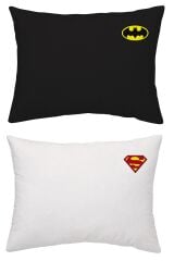 Maki Home Yüzde Yüz Pamuklu Süper Kahramanlar Batman Superman İki Adet 50x70 Yastık Kılıfı