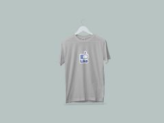 Kaliteli Penye Kadın Erkek Yetişkin Baskılı Beyaz Gri Siyah Tshirt Like Logo Gri