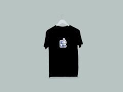 Kaliteli Penye Kadın Erkek Yetişkin Baskılı Beyaz Gri Siyah Tshirt Like Logo Siyah