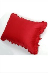 Makiteks %100 Pamuklu Fırfırlı Kırmızı İki Adet 50x70 Yastık Kılıfı