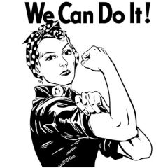 Kaliteli Penye Kadın Erkek Yetişkin Baskılı Beyaz Gri Siyah Tshirt Yapabiliriz we can do it Beyaz