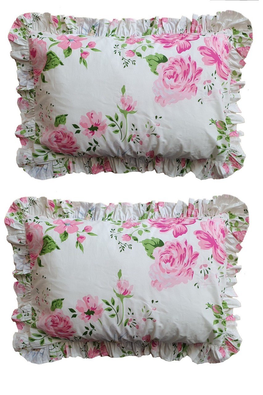 Makiteks %100 Pamuklu Lamus Fırfırlı İki Adet 50x70 Yastık Kılıfı