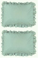 Makiteks %100 Pamuklu Yeşil Fırfırlı İki Adet 50x70 Yastık Kılıfı