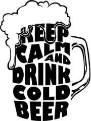 Kaliteli Penye Kadın Erkek Unisex Yetişkin Baskılı Beyaz Gri Tshirt Keep Calm Drink Beer Gri