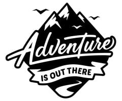 Maki Home Kaliteli Penye Kadın Erkek Unisex Yetişkin Baskılı Tshirt Adventure Doğa Macera Siyah