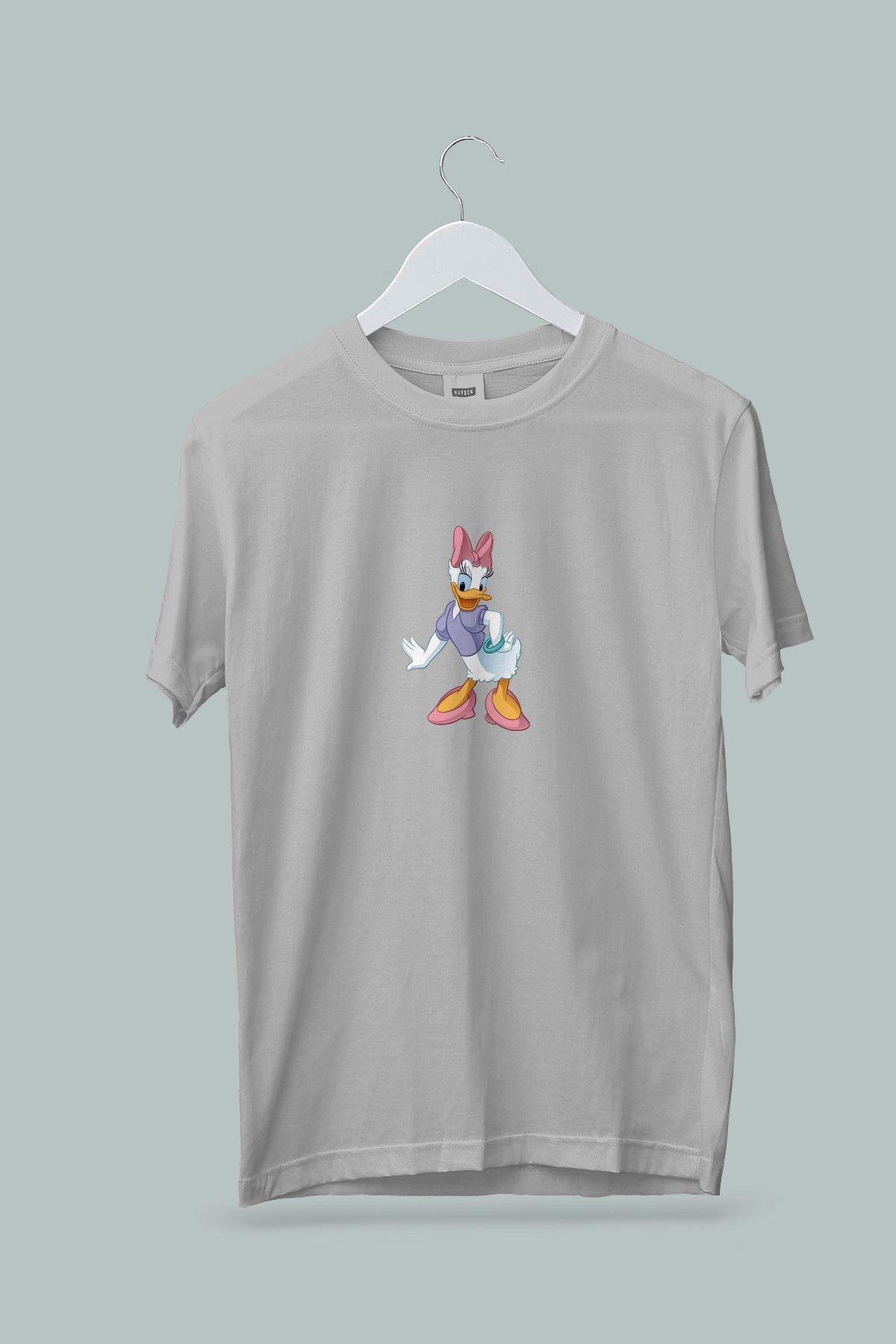 Maki Home Kız Çocuk Daisy Duck Baskılı Gri Tshirt 5 6 7 8 9 10 11 12 13 14 yaş disney miki mouse