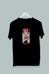 Maki Home Kız Çocuk Mini Mouse Baskılı Siyah Tshirt 5 6 7 8 9 10 11 12 13 14 yaş