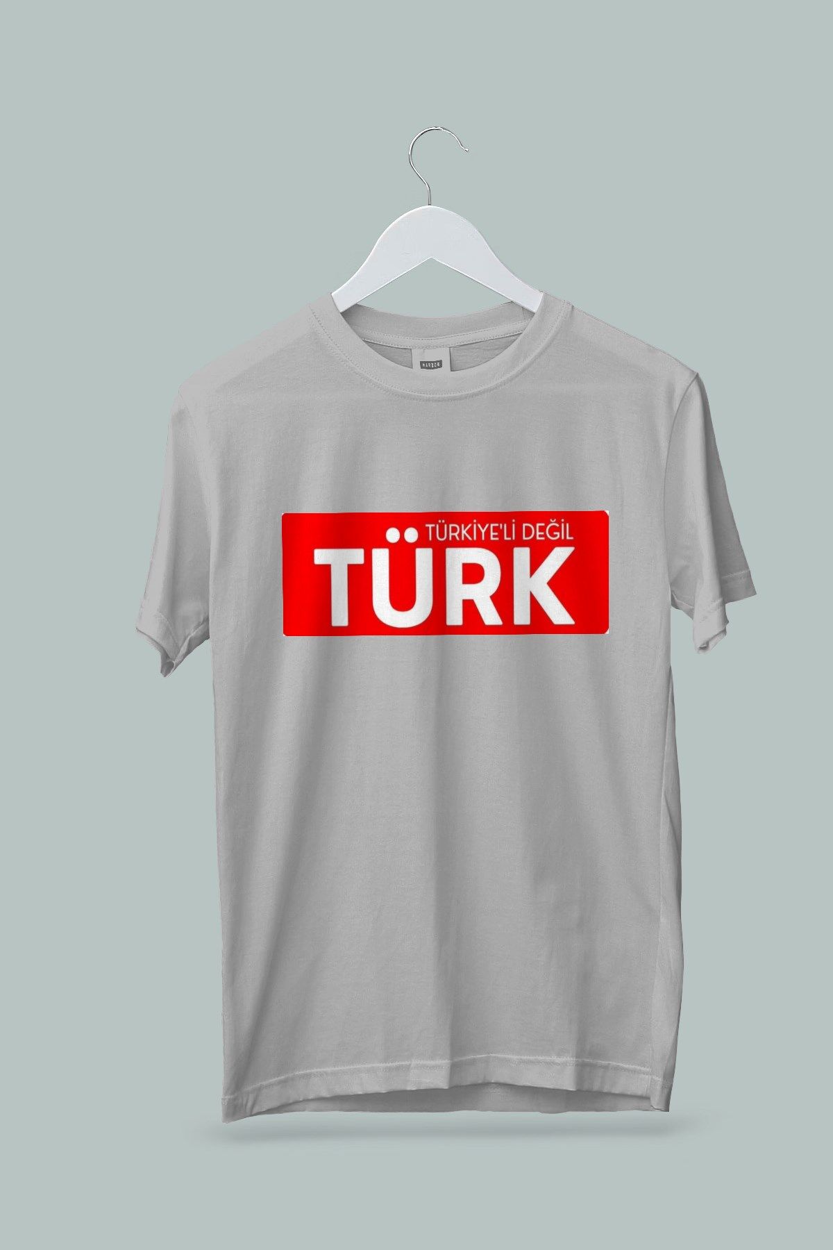 Maki Home Kadın Erkek Unisex Yetişkin Türkiyeli Değil Türk Baskılı Gri Tshirt
