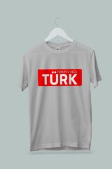 Maki Home Kadın Erkek Unisex Yetişkin Türkiyeli Değil Türk Baskılı Gri Tshirt