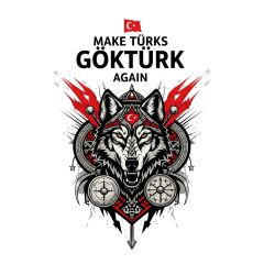 Maki Home Kadın Erkek Unisex Yetişkin Make Turks Gokturk Again III Baskılı Gri Tshirt