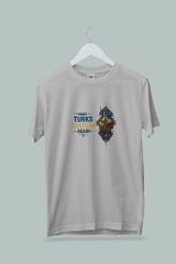 Maki Home Kadın Erkek Unisex Yetişkin Make Turks Gokturk Again II Baskılı Gri Tshirt