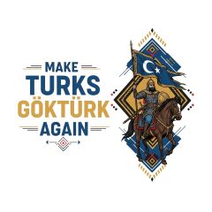 Maki Home Kadın Erkek Unisex Yetişkin Make Turks Gokturk Again II Baskılı Siyah Tshirt