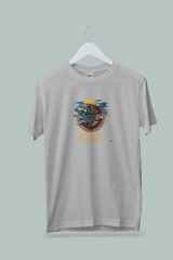 Maki Home Kadın Erkek Unisex Yetişkin Make Turks Gokturk Again I Baskılı Gri Tshirt