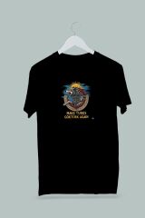 Maki Home Kadın Erkek Unisex Yetişkin Make Turks Gokturk Again I Baskılı Siyah Tshirt