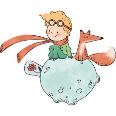 Maki Home Kadın Erkek Unisex Yetişkin Kucuk Prens Petit Prince Baskılı Siyah Tshirt